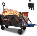 Collapsible Tailgate Wagon with Wheels, Compact Size Folding Utility Cart, 380LBS Capacity for Garden, Grocery, Beach, Camping – Portable Heavy Duty Cart