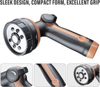 Heavy Duty Garden Hose Nozzle, 100% Metal Water Hose Sprayer with 8 Spray Patterns, Hose Nozzle with Thumb Control, On Off Valve, for Lawn & Plant Watering, Car & Pet Washing