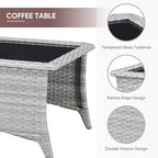 Patio Furniture 4 Piece, All-Weather PE Wicker Outdoor Furniture Set with Coffee Table,Outdoor Patio Furniture with Swivel Rocker Chairs and Outdoor Sofa