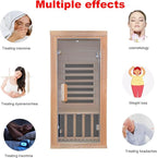 Dynamic Home Infrared Sauna Room 1 to 2 Person Wooden Canadian Hemlock 1260W Graphene Carbon Plate Heater Indoor Saunas