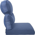 Pop 22x25/22x24 Outdoor Furniture Cushions Set of 6 - Comfortable Patio Chair Cushion for Rattan Wicker Dining Rocking Swivel Chairs Loveseat Couch L-Shape Sectional Sofa - Navy Blue/Smile