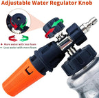 Feng Pai Pressure Washer Gun with Foam Cannon and Dual Connector, 7 Pressure Washer Sprayer Nozzles, Double Tip Attachment for Soap Cannon, 1/4" Quick Connect