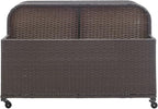 Barton Rolling Toy Caddy All-Wicker Outdoor Patio Furniture Organizer Wicker Box Float Deck Rolling Holder Bench