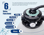 13" Sand Filter System with 6-Way Valve Pool Pump 2500GPH Easy to Use for Above Ground Pools