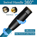 Garden Hose 100ft, Made of TPE(Not PVC), Ultra-Light & Flexible Water Hose with Solid Brass Fittings, Non-Shrinking, Easy to Storage, Drinking Water Safe Material, All-weather, SeaBlue