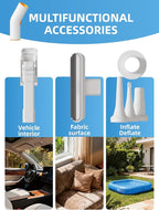Handheld Vacuum Cordless, 4 in 1 Portable Mini Car Vacuum Cleaner with 15000pa Suction Power, 2 Suction Modes & Multi-Nozzles for Home Pet Office, White