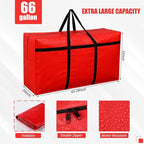 4 Pcs 66 Gallon Large Moving Bags with Zipper and Handles Foldable Storage Duffle Bags Heavy Duty Extra Large Totes for College Dorm Travel Clothes Blankets Bedding Moving (Red)
