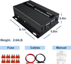 WZRELB 500W Pure Sine Wave Inverter 12VDC to 120VAC Solar Power Converter Truck RV Home LCD Display