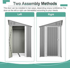4x10 FT Outdoor Storage Shed, Metal Shed, Lockable Door, Sloping Roof, All-Weather Lean to Resin Shed for Garden, Backyard, Patio, Lawn (Gray)