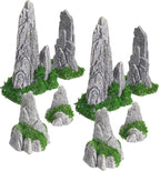 Gatuida 8Pcs Miniature Rockery Decorative Resin Rockery Statues for Micro Landscape
