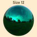 Lulu Decor, Size 12 Teal Stainless Steel Gazing Mirror Ball, Smooth Reflective Shiny Garden Decoration Globe