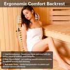 Sauna Backrest Added Adjustable Neck Pillow Accessories Bamboo Sauna Back Rest 18 Low - Heat - Conducting Bamboo Slats + Anti - Slip Pads for Comfort Lying or Leaning