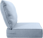 Luxury 22x24/22x25 6-Inch Outdoor Chair Cushions Set of 4 - Heavy Duty Water-Resistant Comfortable Cushion for Patio Furniture Dining Gliding Rocker Loveseat L-Shape Sofa - Baby Blue