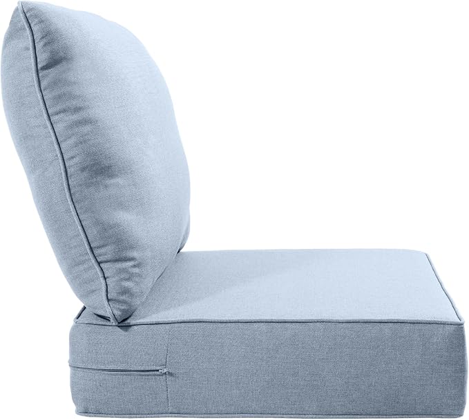 Luxury 24x24x6 Inch Outdoor Chair Cushions Set of 4 - Heavy Duty Water-Resistant Comfortable Cushion for Patio Furniture Set Dining Gliding Rocking Chairs Loveseat L-Shape Sofa - Baby Blue