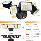 Onforu 120W 12000LM Dusk to Dawn Outdoor Lighting,5 Heads Flood Lights Outdoor,6500K Super Bright Outdoor Lighting,IP66 Waterproof Hardwired LED Security Lights for Garage,Yard,Outside