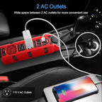 200W Car Power Inverter DC 12V to 110V AC Converter with Dual AC Outlets, 4 Quick Charger 2.4A USB Ports and 1 Type C Port Cigarette Lighter Socket Charger Adapter