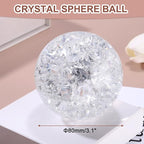 uxcell 80mm/3.1" Crystal Sphere Ball Ice Cracked Glass Solid Decorative Sphere Crystal Ball Prop Ornament for Feng Shui Divination Fortune Telling Tabletop Fountain Decoration, Clear