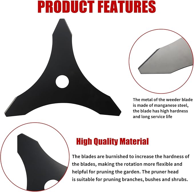 9"x20T Brush Blades Carbon Steel Round Chainsaw, 10"x3T Cutter Weed Eater Blades, 10"x80T Carbide Tip Blades- Adapter Kit with 3 Round Files, Compatible With Trimmer Weed Eater Husqvarna Stihl Ego