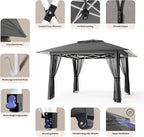 Bealife 13x13 Pop Up Gazebo Tent with Mosquito Netting, Outoor Canopy Tent with 4 Sandbags, 8 Stakes, 4 Ropes, Roller Bag, Pop Up Canopy for Lawn Backyard Garden Deck (Grey, 13x13)