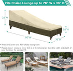SunPatio Chaise Lounge Cover Outdoor Waterproof, Heavy Duty 2 Pack Patio Lounge Chair Cover, UV & Rip & Fade Resistant, All Weather Protection, 80W x 32D x 25H inch, Beige & Olive
