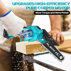 Mini Chainsaw 6 Inch Cordless, Battery Powered Electric Handheld saw, Tree Trimmer Wood Branch Cutter for Household and Garden,Christmas Gifts for Woman, Seniors, Beginners, Seasoned Pros