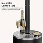EAST OAK 50,000 BTU Patio Heater with Sand Box, Table Design, Double-Layer Stainless Steel Burner, Wheels, Triple Protection System, Outdoor Heater for Home and Residential, Polar Night