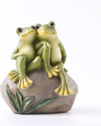 Resin Frog Garden Statue, Green Frog Figure for Outdoor Decor Yard and Garden Decoration Resin Sculpture (Style 1)