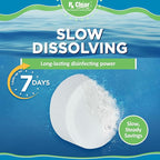 Rx Clear 1" Inch Chlorine Tabs | 25 Pounds | Use Tablets as Bactericide, Algaecide, & Disinfectant in Swimming Pools | Stabilized, Long Lasting, Slow Dissolving, & UV Protected