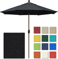 EliteShade USA 10-Year-Non-Fading 9Ft Market Umbrella Patio Umbrella Outdoor Table Umbrella with Ventilation, Black