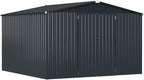 AECOJOY Shed 10' x 14' Storage Shed, Outdoor Storage Sheds & Outdoor Storage 10' x 14' with Lockable Doors, Large Steel Yard Shed, Utility and Tool Storage for Garden, Patio, Outside use in Dark Grey
