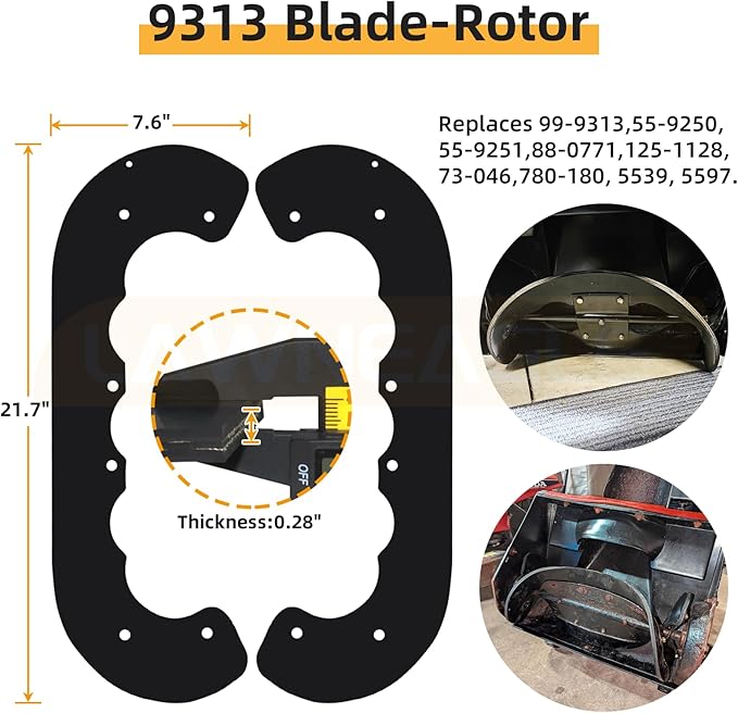 99-9313 Snow Blower Paddles with 133-5585 Scraper Blade Replaces Toro 99-9313 Kit, 55-9251, 88-0771, 108-4884 for Toro 210 R, 421 QE, 421 QR, 621 E, 621 QZE, 721 E, 721 R Snowthrowers