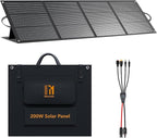 200 Watt Portable Folding Solar Panels IP68 Waterproof ETFE Coating 24V MC4 Output for Power Stations Solar Generator Camping Off-Grid RV Emergency Backup Hurricane
