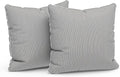 LVTXIII Outdoor Throw Pillows 20x20 Patio Waterproof Square Pillows with Piping Fade Resistant Accent Pillow for Spring Summer Garden Decoration, Set of 2, Strip Grey