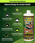 FoxFarm Tiger Bloom Liquid Fertilizer Concentrate - Fast Acting Formula for Vicious Growth with Phosphorus - Encourages Fruit, Flower & Bud Development, NPK 2-8-4 (Quart)