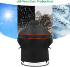 Heavy-Duty 600D BBQ Grill Cover fit for Kamado Joe Joe Jr 13.5-inch Portable Ceramic Charcoal Grill and Other Egg Ceramic Grill with Similar Sizes, 22" Dia x 30" H