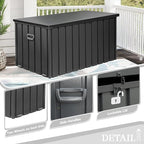 Domi 190-Gallon Outdoor Storage Box – Waterproof, Lockable Storage Cabinet for Patio Furniture, Garden Tools & Pool Supplies – Large Metal Storage for Cushions, Toys & More