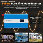 3080W Pure Sine Wave Power Inverter - 30dB Ultra Quiet, 6000W Surge, Game-Changing Design | 12V to 120V AC Converter for Home, RV, Camping, Off-Grid & Outdoor Adventures