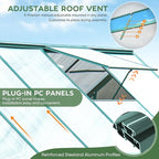 CDCASA 10x6 FT Outdoor Greenhouse, Aluminum Heavy Duty Polycarbonate Greenhouses w/Vent Window, Swing Door, Walk-in Green House for Outside, Backyard