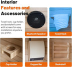 Infrared Sauna 1 Person 7 Heating Panels Hemlock Wooden Home Sauna 1350W, Dry Sauna for Home Spa Room, Time Temp Pre-Set Sauna Room, Mini Personal Far Infrared Saunas for Home