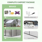 6X12 FT Greenhouses for Outdoors, Heavy Duty Polycarbonate Greenhouse, Large Walk-in Greenhouse with Roof Vent, Aluminum Hot House for Garden,Backyard