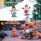 Christmas Solar Garden Lights Outdoor,2 Pack Xmas Santa Claus Snowman Solar Stake Lights,Christmas Decorations Outdoor Present for Yard Garden Patio Decor