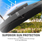 10x13 FT Cantilever Patio Umbrella Double Top Outdoor Rectangular Large Heavy Duty Aluminum Offset Umbrellas with 7 Level Tilt 360-degree Rotation for Pool Garden Deck, Grey