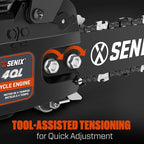 SENIX 16" Gas Chainsaw 46cc 4-Stroke Gas Powered Chainsaws, Cordless Chain Saw with Loop Handle for Wood Cutting and Tree Trimming, Low Emissions & Easy Maintenance, CS4QL-L3