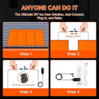 4-Pack Heated Roof Snow Melting Mats for Ice Dams, Roof Heat Panel, Self-Regulating Roof & Gutter De-Icing Kit with Energy-Efficient Heating Pads