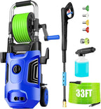 Pressure Cleaner 5000 PSI Power Cleaner Powered with with 33ft Pressure Hose, 4 Nozzle and Foam Cannon, for Home, Cars, Light Blue