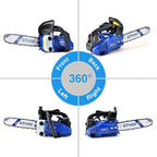 25.4cc Top Handle Chainsaw 2-Cycle Gas Chainsaw 12 Inch Petrol Handheld Cordless Portable Chain Saws for Trees Gas Powered Wood Cutting