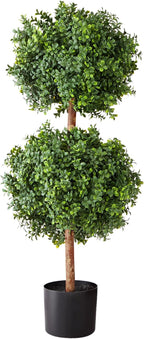 VEVOR Artificial Topiary Boxwood Double Ball, 2 Set 36 inch Faux Boxwood Plant Balls, Fake Silk Tree Look Real, Easy Assembly for Decor Front Porch Outdoor Patio Garden Balcony Backyard Indoor