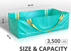 TidyFriend Dumpster Bag, Reusable Yard Waste Bags, Foldable Yard Waste Container, Trash Bag for Trash Management, Multiple Times Use During Renovations, Can Hold Up to 3,500 lbs