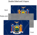 AMZFLAG New York State Flag 3x5 ft Outdoor, Double Sided Heavy Duty 3 Ply NY State of New York Flag with 2 Brass Grommets Thick Material