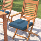 Magpie Fabrics Indoor Outdoor Waterproof Square Chair Cushion, 18" x 18" x 2.5", 2 Pack, Water Resistant Seat Cushions, for Patio Garden Office, Dark Blue